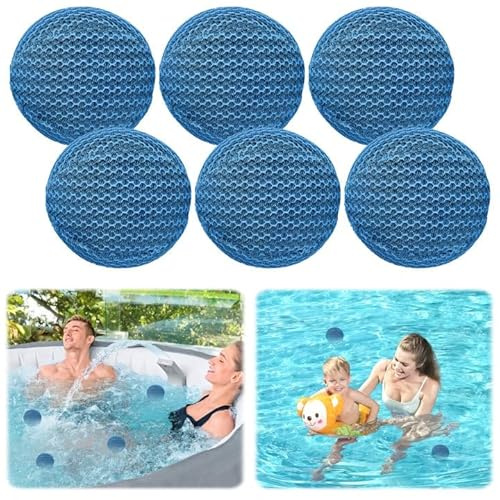 6 Piezas Hot Tub Pool Scum Absorber, Espuma Reutilizable de 10cm para Eliminar Bolas de Esponja, Absorbentes de Residuos de Piscina de Hidromasaje, Limpiador de Espuma para Piscina, SPA, Hidromasaje