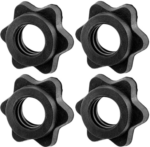 FiTspi 4 st skivstång hexagonmuttrar, hantelstängklämmor, halkfria spin-lock kragskruv, hexmutterskruvklämmor för hantel tyngdlyftningsträning