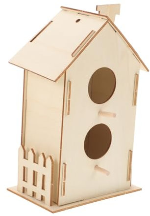 CIYODO DIY Holz Vogelhaus Bausatz für Unbemalt Kreatives Bastelspielzeug Fantasie Robustes Material für Vogelbeobachtung und Kreative Projekte Junge Bastler
