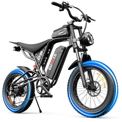 ZABLIZ Electric Bike for Adults, 20×4.0 Fat Tires with Peak 1000W Motor, 48V Battery Up to 60 Miles Range and 30MPH Max Speed, Dual Disc Brakes Dirt Ebike, Full Suspension and 7-Speed