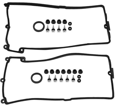 HLWXMDZ Tapa Balancines para B&MW E60 E63 E64 E66 E65 E53 E70 X5 N62 11127513194 11127513195 Arandela del Capó del Motor Junta De La Tapa De La Válvula Tapa De Válvula De Motor(11127513194 13195)