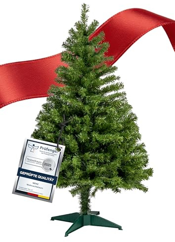 120 cm Künstlicher Weihnachtsbaum klein aus 100% PVC – Dicht & Formstabil mit 400 Zweigen (Ø 75 cm), Schwer Entflammbar & Schnellaufbau-System, Wiederverwendbar & Pflegeleicht