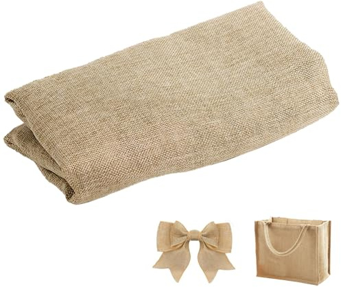 Tela de Yute, 100 x 160 cm Tela Arpillera por Metros, 280 g/m² Yute Tejido de Fibra, Tele para Coser Lino DIY Recortable Decoraciones, para Manualidades, Coser