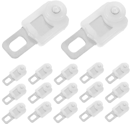 NUOBESTY Roulettes Glisseurs Robustes en Acier Inoxydable 20 Pièces Crochets Carrés pour Rails de Rideaux Lourds, Adaptés pour Chambre et Bureau, Installation Facile Soi-Même
