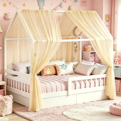 YushengTai 2 baldacchino per letto a baldacchino, 150 x 350 cm, tende per letto a baldacchino per ragazze e ragazzi, decorazione per la cameretta dei bambini
