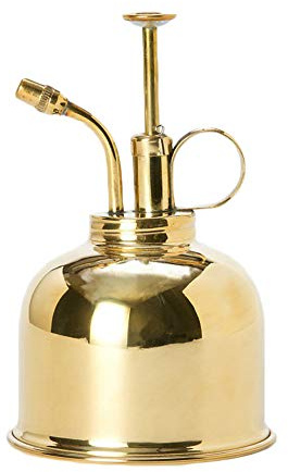 Brass Plant Mister, 10 Oz Metal Pump Plants Spray Bottle Misters, Indoor Plant Mister, Orchid Succulent Spritzer, Vintage Watering Small Gold Sprayer Garden Tool Gardening Can for Air Plants Flowers
