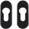 Amig - Escudo de Seguridad con Cuerpo de Acero para Cerraduras Mod. 3700-70 x 29 mm - Para Puertas Metálicas - Con Embellecedor de Aluminio - Acabado Negro