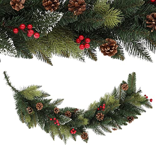 KADAX Ghirlanda decorativa in pino, lunghezza 115 cm, ghirlanda natalizia artificiale in pellicola di PVC, decorazione per camino, decorazione natalizia (Dancer)