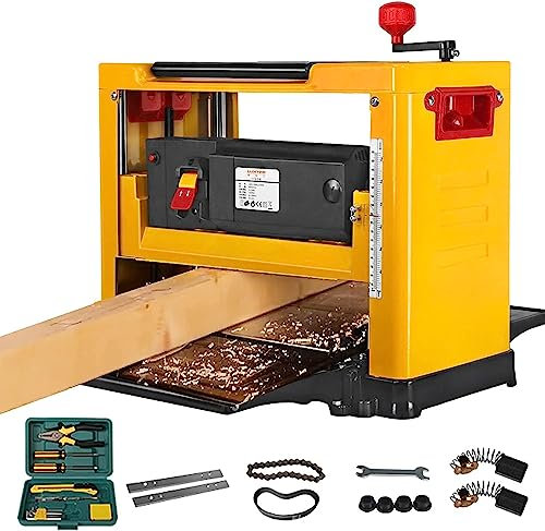 Cepilladora de sobremesa de 13 pulgadas, cepilladora de sobremesa de 2000 W de potencia 8000R/Min, cepilladora de juntas eléctricas, cepilladora de espesor, cepilladora de escritorio multifuncional