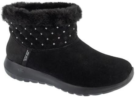 Skechers Bottines à enfiler mains libres Joy-Cozy Shimmer pour femme, noir/noir, 39 EU