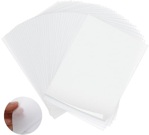 Redamancy Papel Vegetal, 100 Hojas de Papel Cebolla, Blanco Papel Calco A4, para Bocetos, Pausas, Embalajes, Dibujos