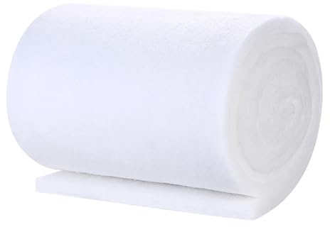 KYEDGC 3 Pcs Fish Tank Filter Sponges, Aquarium Filter Floss Foam Media Sponges Wool, Filter Floss Aquarium, Aquarium Filter Sponge Each 1m X 12cm for Aquarium Fish Tanks (White)