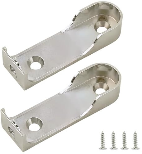 2 Stück Halterung für Kleiderstangen, Halterung für Kleiderstange, Material aus Titanlegierung, zum Anschrauben an der Innenseite des Schranks oder am oberen Regal