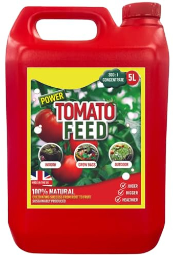 Inovix® 5L Tomato Feed For Plants | Concentrated Tomato Plants Food | Organic Tomato Feed For Growbags, & Greenhouses | Peppers Cucumbers Aubergines Vegetable Feed Fertiliser For Plants Healthy Growth