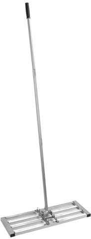 Focket Rake de Nivelación de Césped, de Acero Inoxidable con Placa de Tierra de 30x10 Pulgadas para la Granja de Golf de Jardín de Jardinería