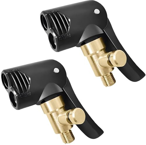 Powerruif 2 stycken franska ventiladaptrar, bilventil spakpluggar mässing bil luftpumpar gängmunstycke bilventil spakkontakt 2 i 1 däckventil kompressor adapter för bilar cyklar motorcyklar