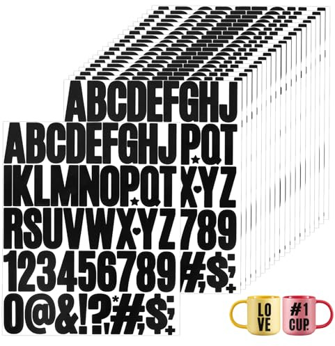 20 fogli adesivi con lettere adesive, resistenti alle intemperie, adesivi da incollare, per scrapbooking, porta, numero indirizzo, cassetta delle lettere, biglietti di auguri