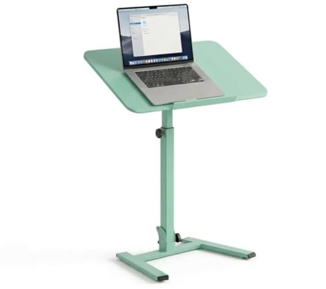 MUSSO D7 Escritorio Móvil Plegable con Tablero Inclinable, Verde | Altura de 75 a 108 cm; diseño plegable; tablero inclinable de 0 a 90°; ruedas; para portátil