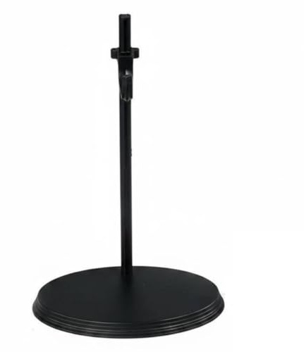 YWMJZEU Support Poupée avec Pince D'entrejambe Amovible Support à Poupées Fonctionnel Présentoir avec Base Stable pour Collectionneurs, Étagère, Black, Oval