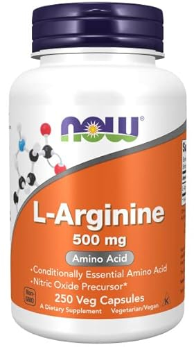 Now Foods, L-Arginine, 500mg, 250 vegane Kapseln, Aminosäure, Laborgeprüft, Glutenfrei, Sojafrei, Gentechnikfrei