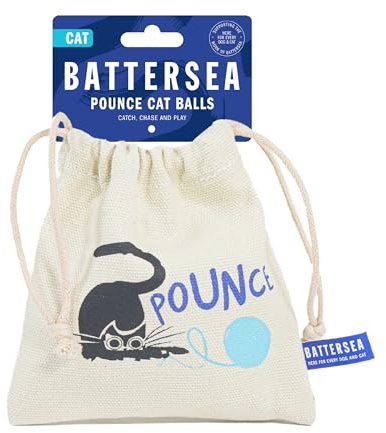 Rosewood Battersea Pounce Balls Cat Toy - Catnip Infused Ball Toys for Cats & Kittens, Interactive Play, 12cm x 10cm, Blue, Engaging and Fun