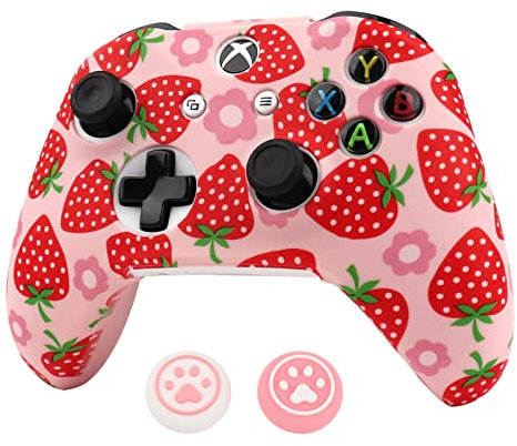 RALAN Fruit Controller Skin for Xbox One, Anti-Slip Silicone Controller Cover Protector Case Compatible for Xbox 1 Wireless/Wired Gamepad Joystick with 2 Cute Thumb Grips Caps.