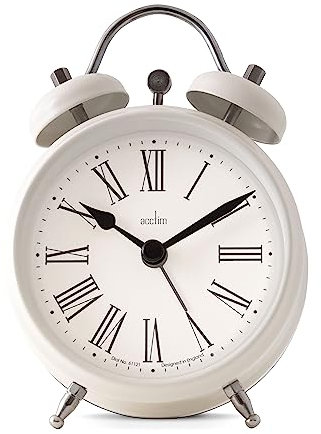 Acctim Shefford Analogue Faux Double Bell Small Alarm Clock (Buttermilk)