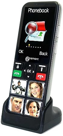Geemarc CL8000, Amplified 4G Senior Mobile Phone, Hearing Aid Compatible (M4/T4), Big Button Mobile Phone with 40 dB Volume Boost, SOS Button with GPS, Bluetooth, Photo Memories for Hard of Hearing