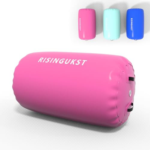 RISINGUKST Air Barrel Gymnastics, Air Roller Air Tumbling Track Gymnastic Barrel Back Handspring for Home Use (pink-60cm.nopump)