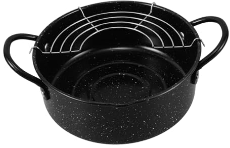 HEMOTON Fritteuse mit Filter Mini-Bratpfanne Eisenfritteuse küchengeräte küchenutensilien gakocher pfannenwender Mini-Fritteuse Mini Bratpfanne Dropshipping Tempura Haushalt Topf