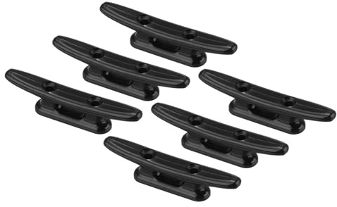 PATIKIL 3 Inch Nylon Boat Dock Cleat 6 Pack Kayak Small Rope Tie Cleat Dock for Marine Deck Boats Canoes Kayak, Decor, Black