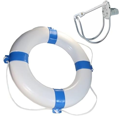 Rettungsring mit Halterung 57 * 34 cm weiß/blau