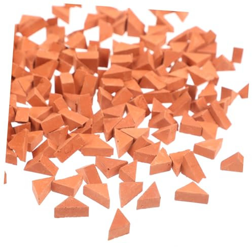 HONMEET Mini-Briques Triangulaires 1:16 pour Garçon Et Filles, 200 Pièces, Briques Artificielles Rouges, Accessoires D'aménagement Paysager, Jeux De Construction pour Mini Jardin, Kit De Bricolage