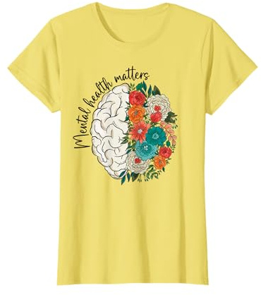 Yellow Mental Health Awareness Matters Women Kids Girls T-Shirt