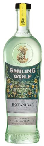 Smiling Wolf Botanical | Feel Good | Alcohol Alternative | Functional Alcohol Free Gin | Mood Enhancing Spirit with Natural Nootropics & B Vitamins | Premium Non Alcoholic | 700ml Bottle