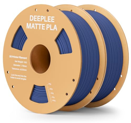 DEEPLEE Matte PLA Filament 1.75mm 3D Drucker Filament, Maßgenauigkeit +/- 0.02mm, für die meisten FDM 3D Drucker, Marineblau 2KG