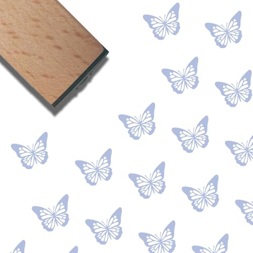 craspire Tampon en Bois Motif Papillon Tampon en Caoutchouc Réutilisable Vintage Décoratif Motif Petits Animaux Imprimé Papillons pour Scrapbooking Journal Fabrication de Cartes Agenda Loisirs