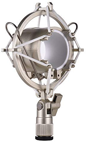 Joyance Universal Condenser Microphone Shock Mount Holder, Plastic Anti-Vibration Bracket for Online Broadcasting, Studio Music Recording, Black