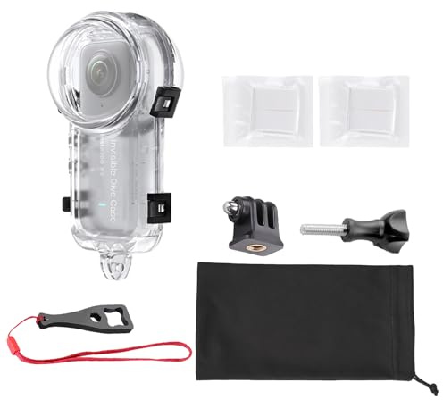 Insta 360 X5 Invisible Dive Case, Splash Prevention Housing Waterproof Up to 60m (197ft) Underwater Dive Protective Shell for Insta360 X5 with Bracket Accessories