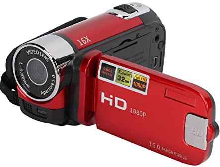NOENNULL Camcorder Digital Full HD - Pantalla LCD Rotatable de 2.7 Pulgadas 270 °, Cámara de Video óptico de 16x con Visión Nocturna, Función de Cámara Web y Soporte de Micrófono Externo