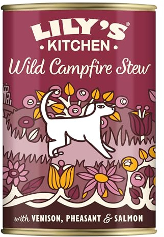 Lily's Kitchen Elaborado con Ingredientes Naturales Lata de alimento húmedo para Perros Guiso de Ciervo con Faisán y Salmon 6 x 400g
