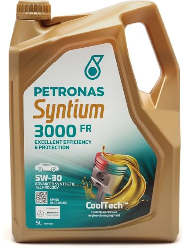 PETRONAS Aceite de motor 5W-30 SYNTIUM aceite ACEA A5/B5 API SN 3000 FR 5L Compatible con FORD Fiesta Mk6 Hatchback CB1, CCN, JA8, JR8 MONDEO IV Turnier BA7 FOCUS III Turnier S-MAX WA6 FOCUS III