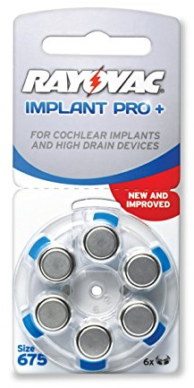 RAYOVAC Implant 180 x Pro + Implant Cochlear 675 PR44 Piles pour appareils auditifs Bleu (= 30 x 6 blister)