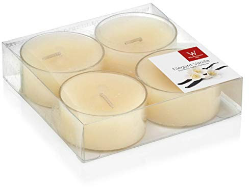 INNA-Glas 4er Set Maxi Teelichter Astrid, creme, 1,9cm, Ø 5,7cm, 8h - Duftteelichter