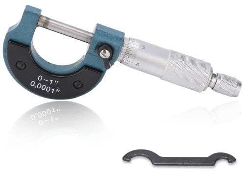 Outside Micrometer, 0.0001in High Accuracy Carbon Steel British System Micrometer, for Measuring Outer Diameter, 0-25mm/0-1 inch Measuring Range, for Mechanics and Jewelers