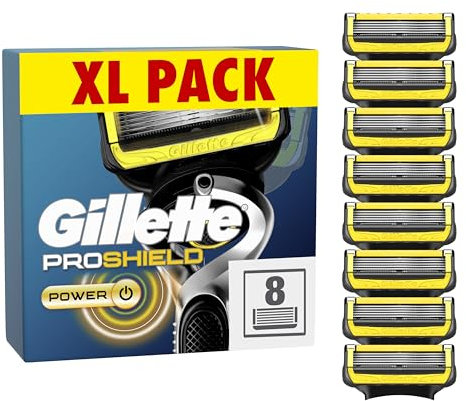 Procter & Gamble Gillette ProShield Power Menâ€™s Razor Blades with Precision Trimmer, Pack of 8 Refill Blades