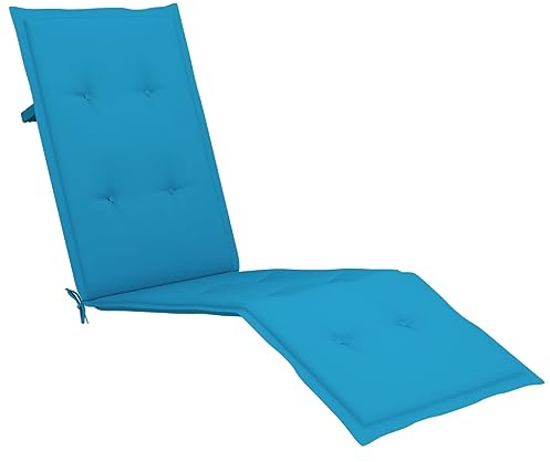 vidaXL Liegestuhl Auflage, Polster Auflage für Deckchair, Polsterauflage für Gartenliege, Liegenauflage Outdoor, Blau (75+105) x50x4cm