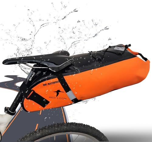 Red Loon Fahrrad Satteltasche Fahrradsitz Tasche Backloader Bike Packing - 15Ltr - wasserdicht reißfest - Rollverschluß - Fahrradtasche Packtasche Radtasche aus LKW Plane