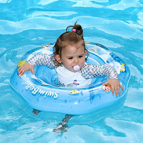 Aufblasbarer Baby-Schwimmschwimmer mit sicherem Sitz für Alter 6-36 Monate Kleinkind (blau)