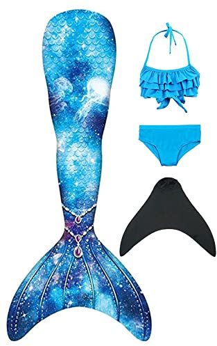 DNFUN Kinder Mädchen Bikini Cosplay Badeanzug mit Monoflosse